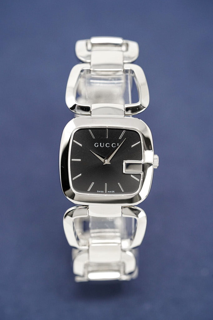Gucci G Gucci Black Dial Silver Steel Strap Watch For Women - YA125407 Buy Now By Gucci