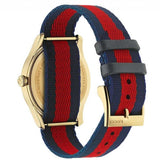 Gucci G Timeless Bee Red & Blue Dial Red Two Tone Nylon Strap Watch For Men - YA1264061 Buy Now By Gucci