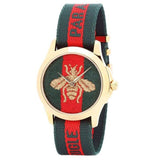 Gucci Le Marche des Merveilles Green & Red Dial Green & Red NATO Strap Unisex Watch - YA126487 Buy Now By Gucci