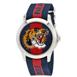 Gucci G Timless Le Marche Des Merveilles Blue & Red Dial Blue & Red Nylon Strap Unisex Watch - YA126495 Buy Now By Gucci