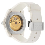 Gucci Dive Automatic Transparent Dial White Rubber Strap Watch For Men - YA136343 Buy Now By Gucci
