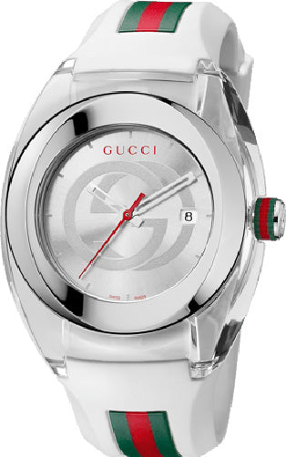 Gucci Sync XXL White Dial White Rubber Strap Watch For Men - YA137102 Buy Now By Gucci