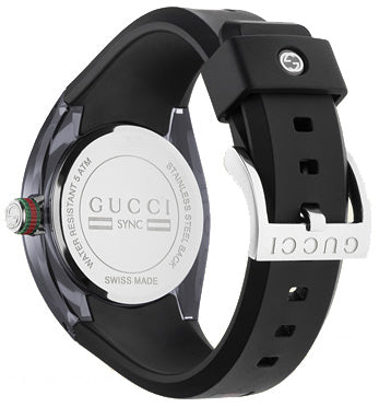 Gucci Sync Quartz Black Dial Black Rubber Strap Watch For Men - YA137301 Buy Now By Gucci