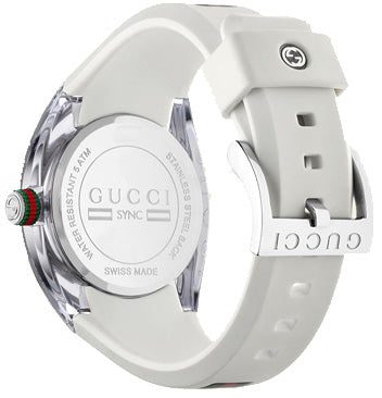 Gucci Sync Quartz White Dial White Rubber Strap Unisex Watch - YA137302 Buy Now By Gucci