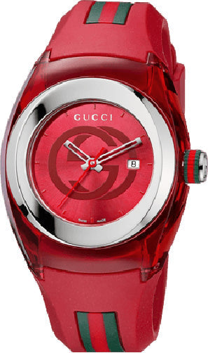 Gucci Sync Quartz Red Dial Red Rubber Strap Watch For Women - YA137303 Buy Now By Gucci