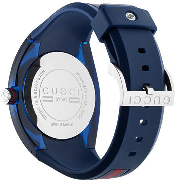 Gucci Sync Quartz Blue Dial Blue Rubber Strap Watch For Men - YA137304 Buy Now By Gucci