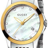 Gucci G Timeless Diamonds Mother of Pearl Dial Two Tone Mesh Bracelet Watch for Women - YA126513 Buy Now By Gucci
