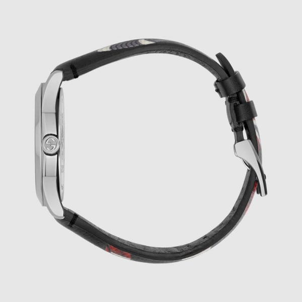 Gucci Le Marche Des Merveilles Black Dial Black Leather Strap Unisex Watch - YA1264007 Buy Now By Gucci