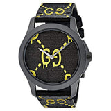 Gucci G Timeless Ghost Black Dial Black Leather Strap Watch For Men - YA1264019 Buy Now By Gucci