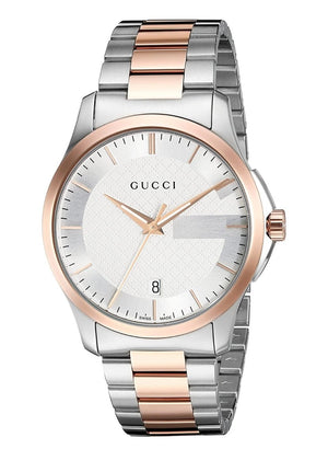Gucci G Timeless Silver Dial Two Tone Steel Strap Watch For Men - YA126473 Buy Now By Gucci