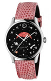 Gucci G-Timeless Moonphase Black Dial Pink Leather Strap Watch For Women - YA1264046 Buy Now By Gucci