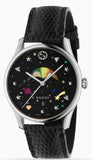 Gucci G-Timeless Moonphase Black Dial Black Leather Strap Watch For Men - YA1264045 Buy Now By Gucci