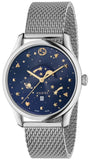 Gucci G-Timeless Motifs Moon Phase Blue Dial Silver Mesh Bracelet Watch For Men - YA126328 Buy Now By Gucci
