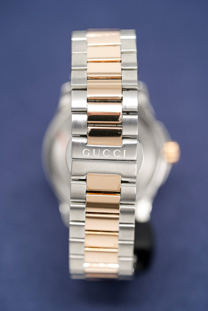Gucci G Timeless Grey Dial Two Tone Steel Strap Watch For Men - YA126446 Buy Now By Gucci