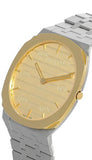 Gucci 25H Quartz Gold Dial Silver Steel Strap Watch for Men - YA163405 Buy Now By Gucci