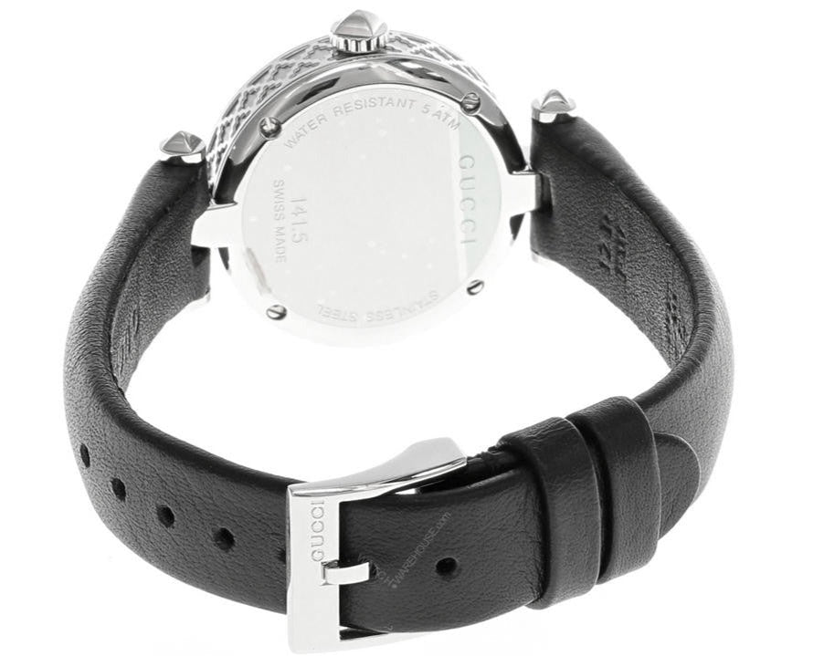 Gucci Diamantissima Quartz Diamonds Black Dial Black Leather Strap Watch for Women - YA141506 Buy Now By Gucci