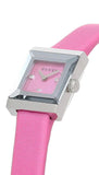 Gucci G-Frame Square Fuchsia Mother of Pearl Dial Fuchsia Leather Strap Watch For Women - YA128533 Buy Now By Gucci