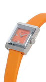 Gucci G-Frame Square Mother of Pearl Orange Dial Orange Leather Strap Watch For Women - YA128532 Buy Now By Gucci