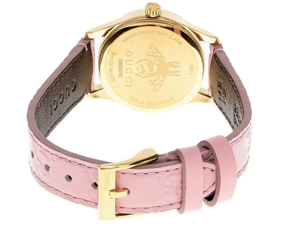 Gucci G Timeless Quartz Pink Dial Pink Leather Strap Watch For Women - YA1265005 Buy Now By Gucci