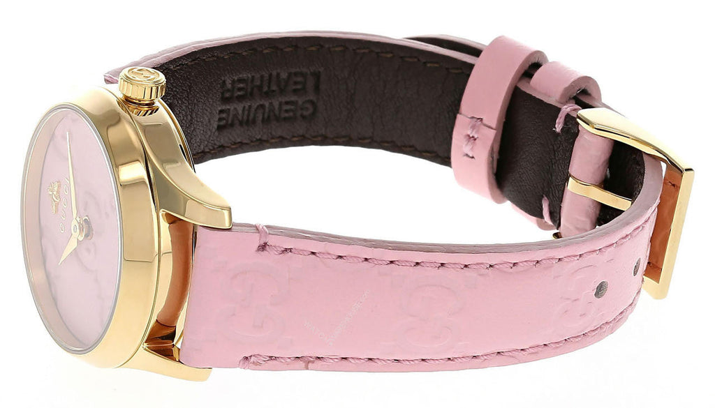 Gucci G Timeless Quartz Pink Dial Pink Leather Strap Watch For Women - YA1265005 Buy Now By Gucci