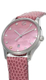 Gucci G-Timeless Pink Mother of Pearl Dial Pink Leather Strap Watch For Women - YA126586 Buy Now By Gucci