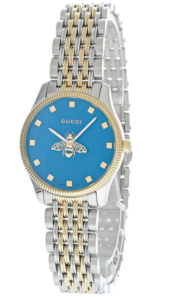 Gucci G Timeless Quartz Blue Dial Two Tone Steel Strap Watch For Women - YA1265029 Buy Now By Gucci