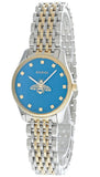 Gucci G Timeless Quartz Blue Dial Two Tone Steel Strap Watch For Women - YA1265029 Buy Now By Gucci