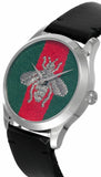 Gucci G Timeless Quartz Green & Red Dial Black Leather Strap Watch For Men - YA1264149 Buy Now By Gucci