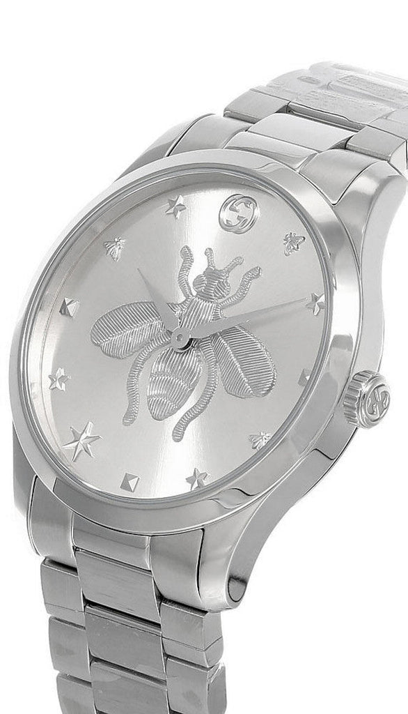 Gucci G Timeless Silver Dial Silver Steel Strap Watch For Women - YA1264126 Buy Now By Gucci