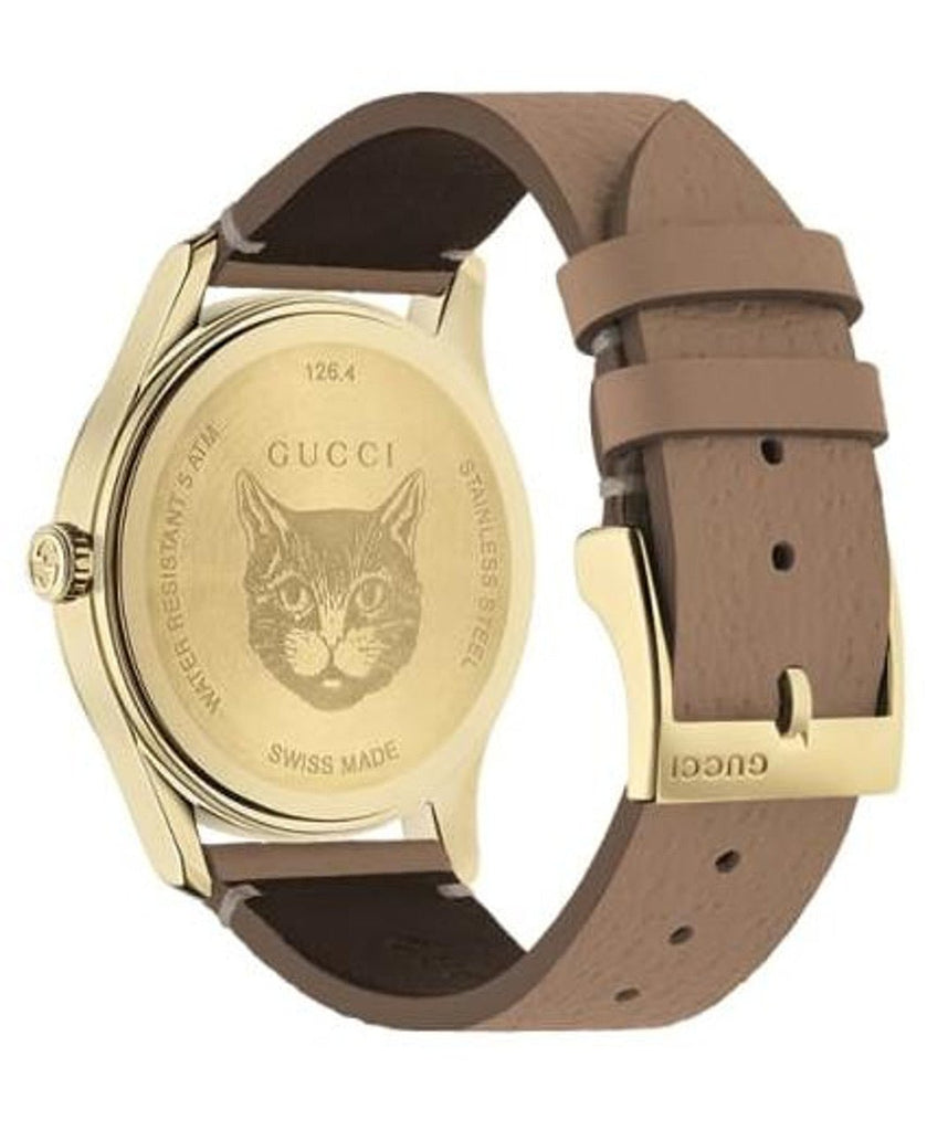 Gucci G Timeless Butterfly Brown Dial Brown Leather Strap Watch For Women - YA1264063 Buy Now By Gucci