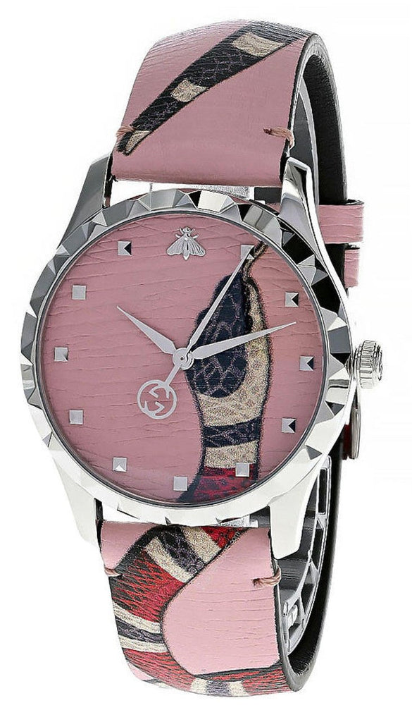 Gucci G Timeless Pink Dial Pink Leather Strap Watch For Women - YA1264083 Buy Now By Gucci