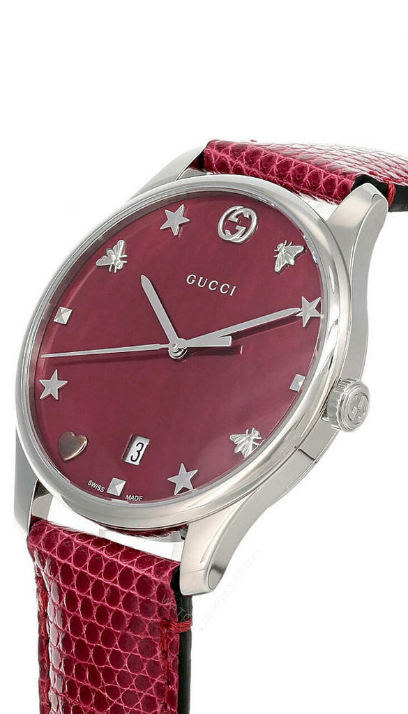 Gucci G-Timeless Cherry Red Mother of Pearl Dial 27mm Watch For Women - YA126584 Buy Now By Gucci