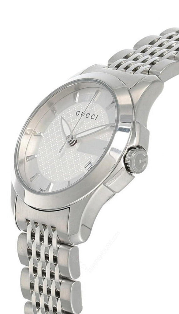 Gucci G Timeless Silver Dial Silver Steel Strap Watch For Women - YA126501 Buy Now By Gucci