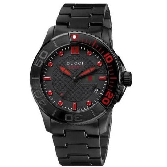 Gucci G Timeless Sport Black Dial Black Steel Strap Watch For Men - YA126230 Buy Now By Gucci