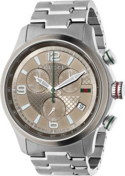 Gucci G Timeless Brown Dial Silver Steel Strap Watch For Men - YA126248 Buy Now By Gucci