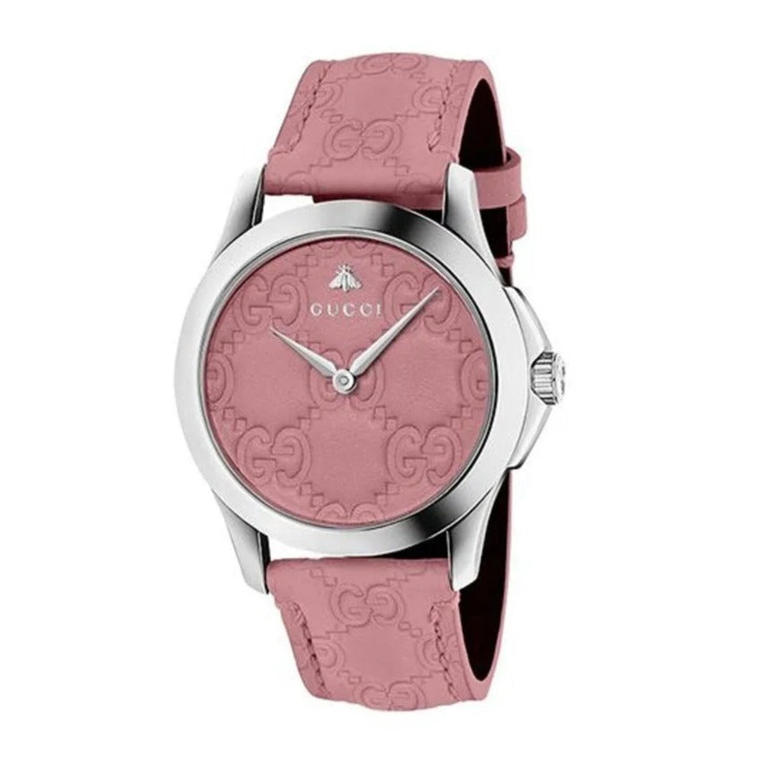 Gucci G Timeless Quartz Candy Pink Dial Pink Leather Strap Watch For Women - YA1264030 Buy Now By Gucci