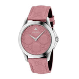 Gucci G Timeless Quartz Candy Pink Dial Pink Leather Strap Watch For Women - YA1264030 Buy Now By Gucci