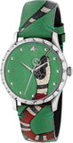 Gucci G Timeless Le Marche Des Merveilles Green Dial Green Leather Strap Watch for Women - YA1264081 Buy Now By Gucci