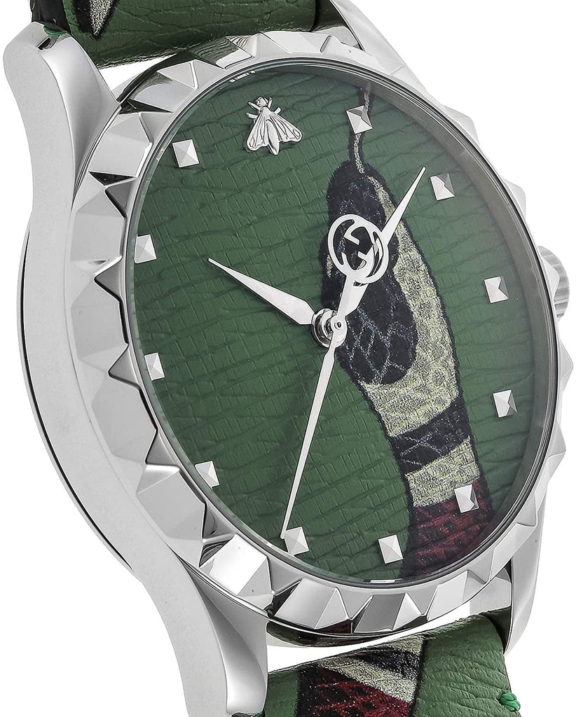 Gucci G Timeless Le Marche Des Merveilles Green Dial Green Leather Strap Watch for Women - YA1264081 Buy Now By Gucci