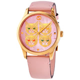 Gucci G Timeless Quartz Mother of Pearl Dial Pink Leather Strap Watch For Women - YA1264132 Buy Now By Gucci