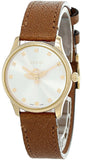 Gucci G Timeless Quartz Silver Dial Brown Leather Strap Watch For Women - YA1265022 Buy Now By Gucci