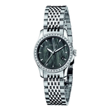 Gucci G Timeless Diamonds Mother of Pearl Black Dial Silver Mesh Bracelet Watch For Women - YA126507 Buy Now By Gucci