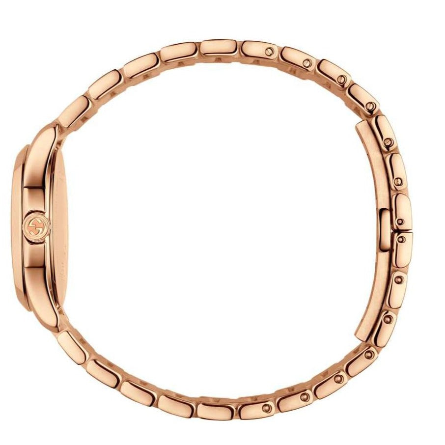 Gucci G Timeless Quartz Rose Gold Dial Rose Gold Steel Strap Watch For Women - YA126567 Buy Now By Gucci