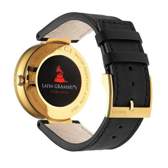 Gucci Interlocking Special Edition Grammy Black Dial Black Leather Strap Watch For Men - YA133208 Buy Now By Gucci