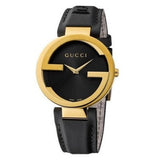 Gucci Interlocking G Grammy Special Edition Black Dial Black Leather Strap Watch for Women - YA133312 Buy Now By Gucci
