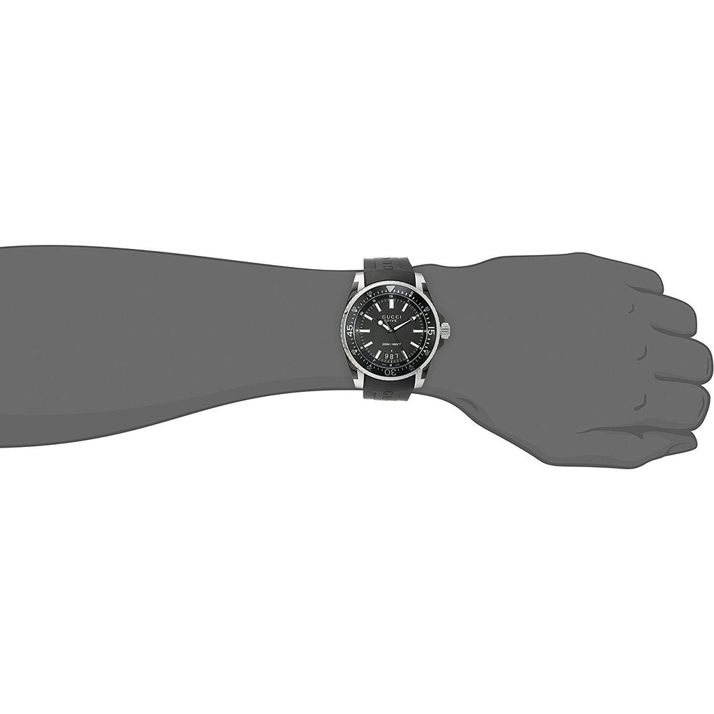 Gucci Dive Analog Quartz Black Dial Black Rubber Strap Watch For Men - YA136204 Buy Now By Gucci