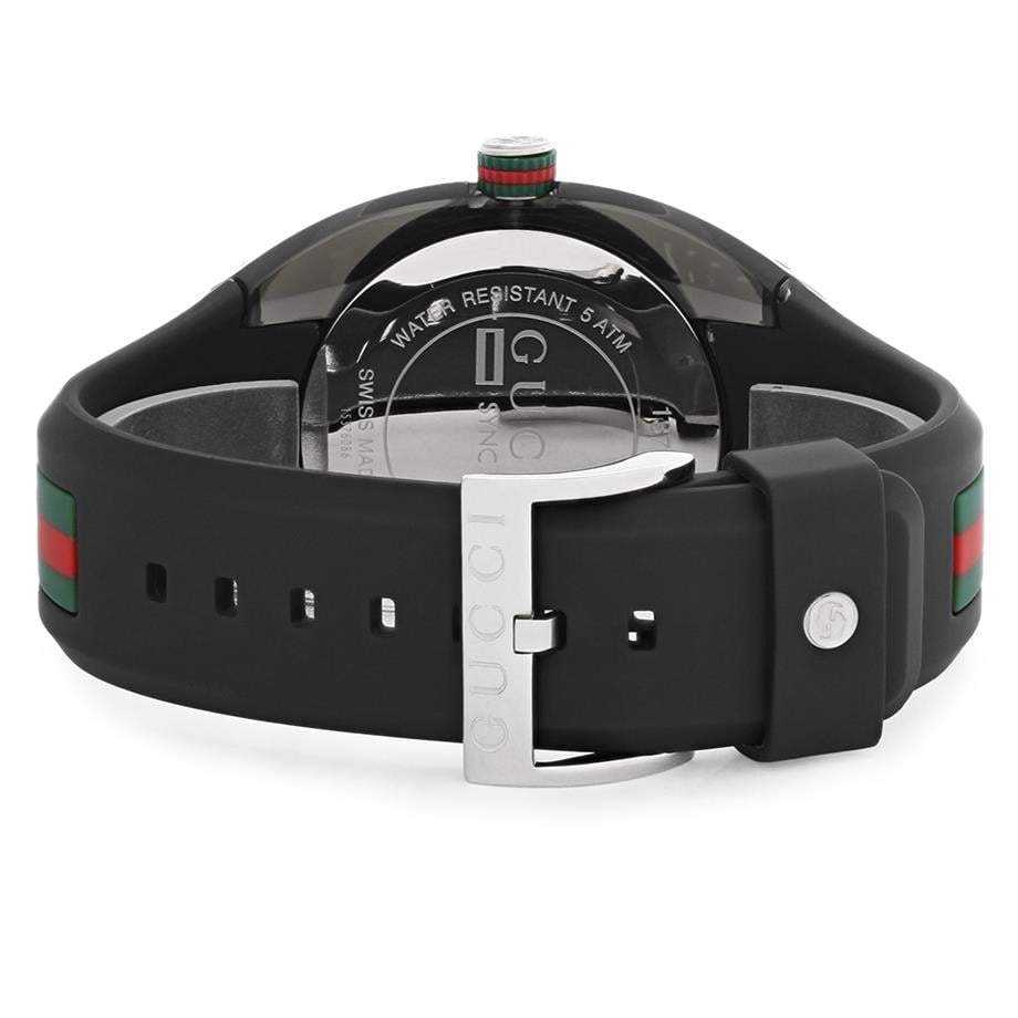 Gucci Sync XXL Quartz Black Dial Black Rubber Strap Watch For Men - YA137101 Buy Now By Gucci