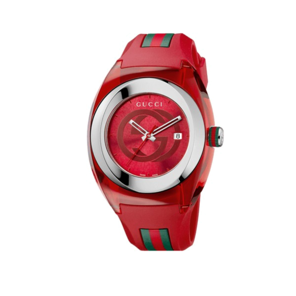 Gucci Sync Quartz Red Dial Red Rubber Strap Watch For Women - YA137303 Buy Now By Gucci