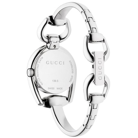 Gucci Horsebit Collection Mother of Pearl Black Dial Silver Steel Strap Watch For Women - YA139503 Buy Now By Gucci