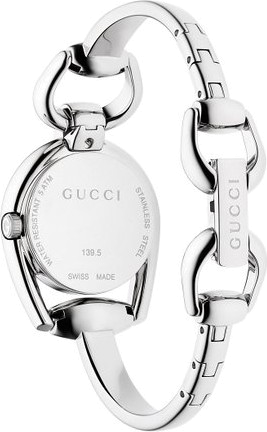 Gucci Horsebit Collection Mother of Pearl Black Dial Silver Steel Strap Watch For Women - YA139503 Buy Now By Gucci